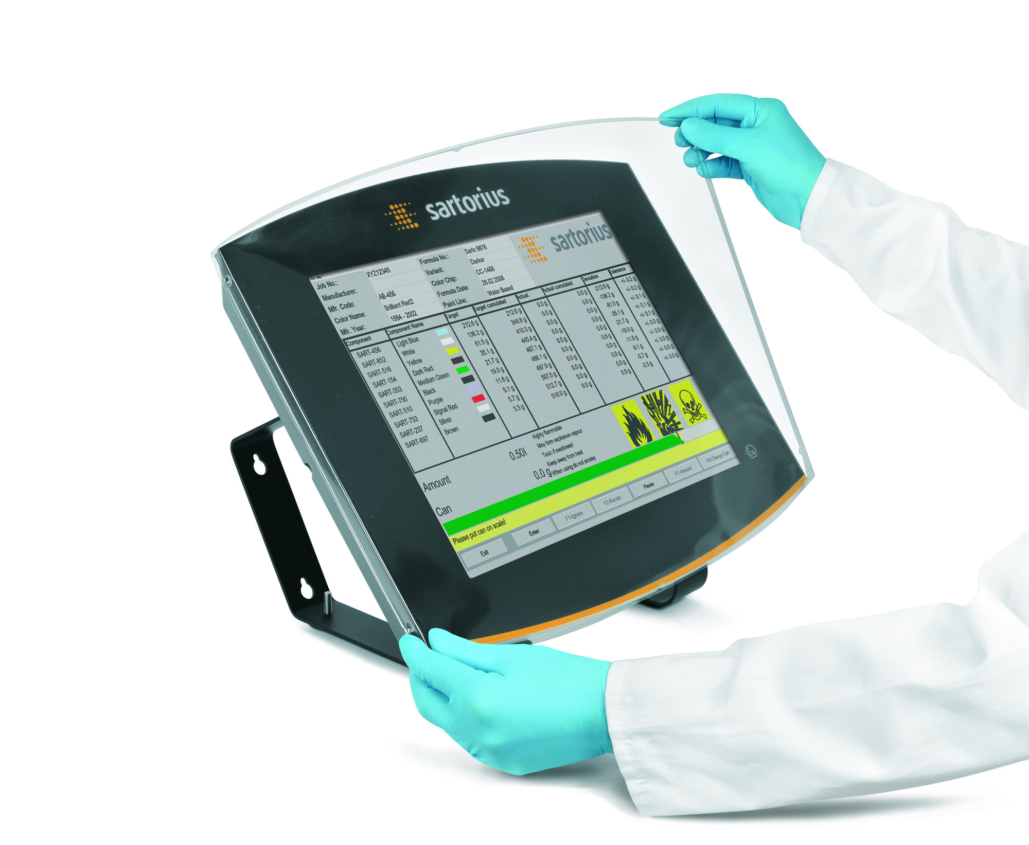 In-use dust cover for TopMix2.Touch display unit