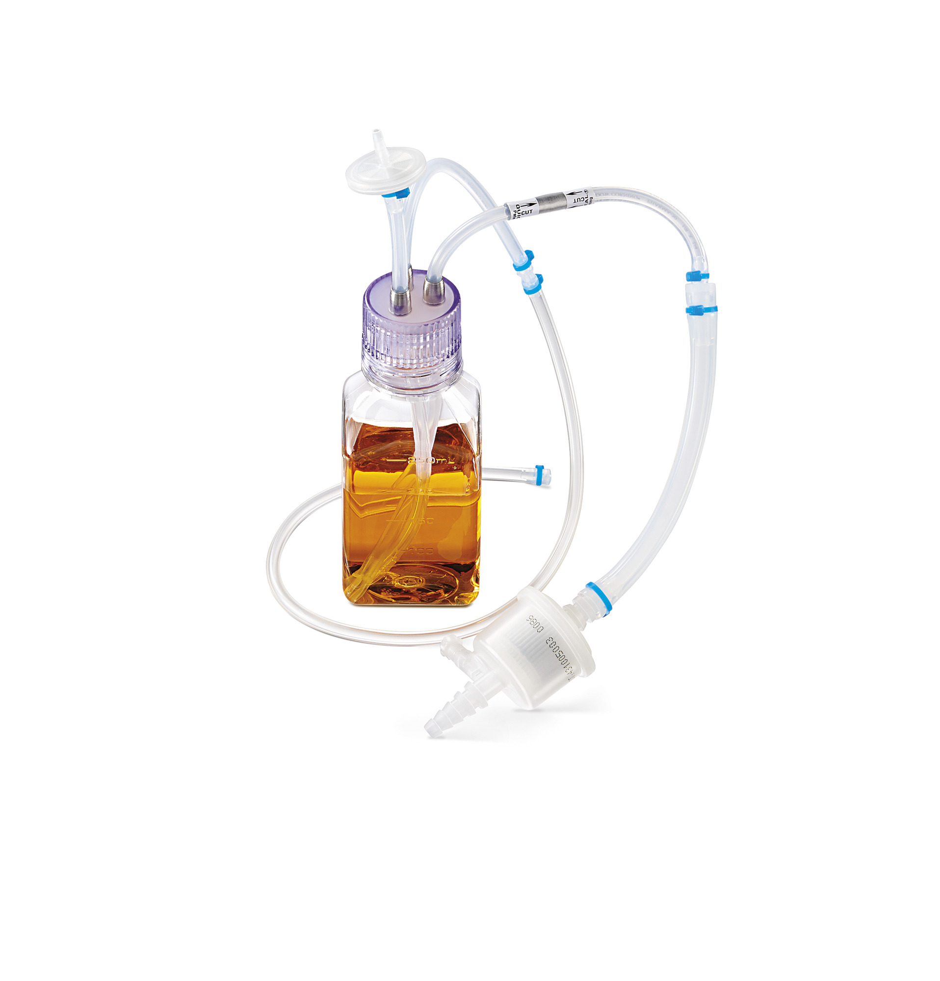 Mycap® Single Bottle - Aseptic Connection by Tube Welding - C-Flex® TPE - 250 mL