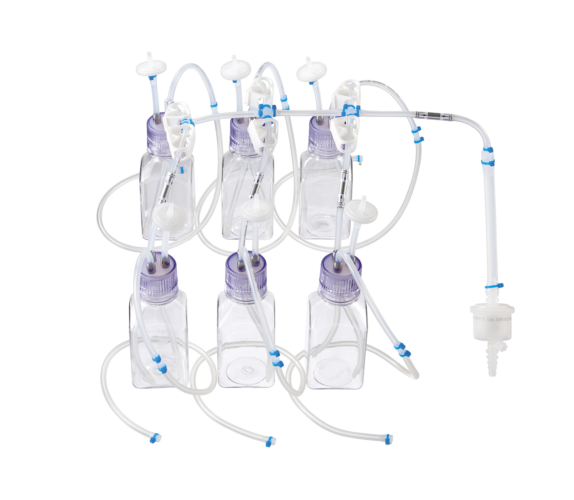 Mycap® Six-Bottle Manifold - Aseptic Connection by Tube Welding - TPE (Tuflux® TPE) - 6 × 500 mL