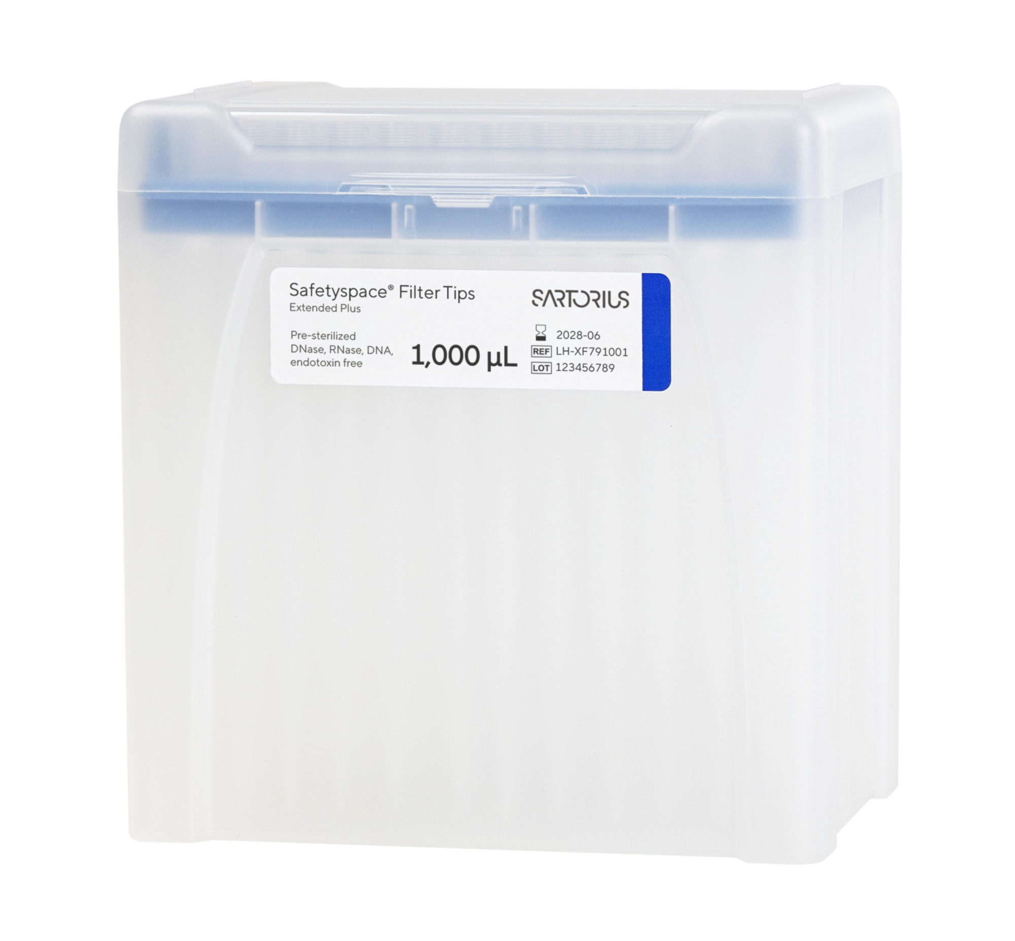 Safetyspace® Extended Plus Length Filtered Pipette Tips, 1000 µL Racked