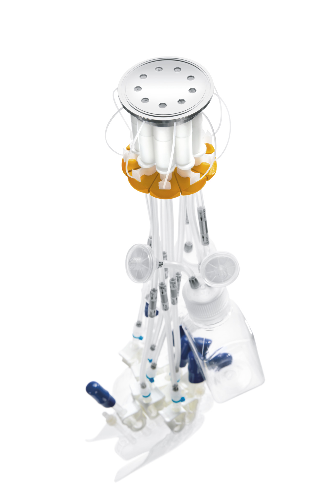 TakeOne® Pre-Designed Solutions - 2" Sanitary Tank Mount - 18 × 50 mL Flexboy® bag manifold - TPE (C-Flex®)