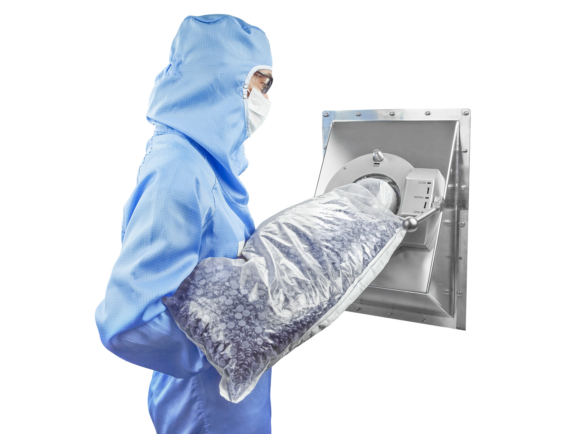 Biosafe® Aseptic Transfer Port - 110 mm - 90° Lever - Inside Right Opening